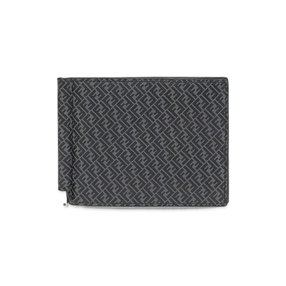 FENDI Card Case Leather Money Clip "Black"