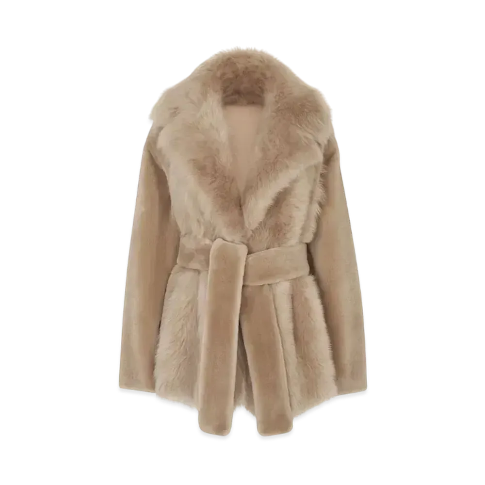 FENDI Women's Sheepskin Coat "Beige"