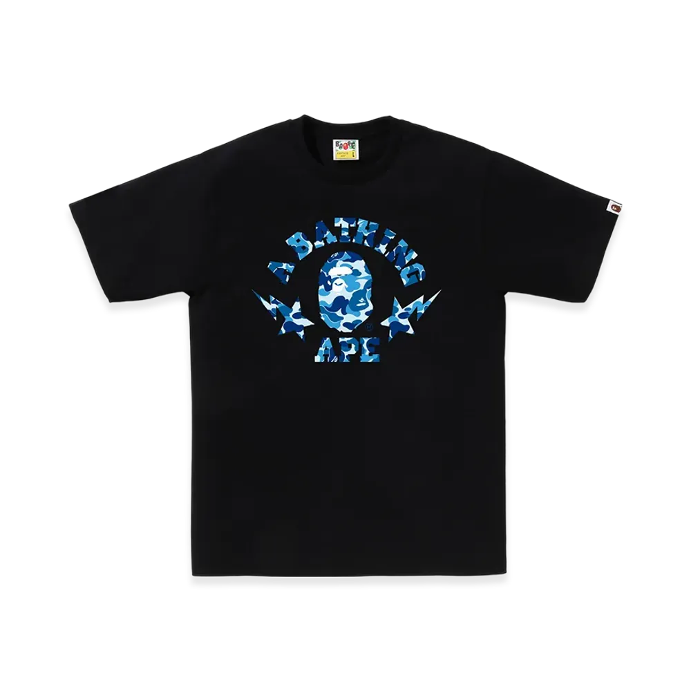 A BATHING APE Abc Camo Sta College Tee "Black/Blue"