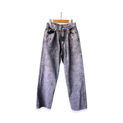 YOKE Bleache&Over Dye Denim Wide Straight 5P Pants "Purple"