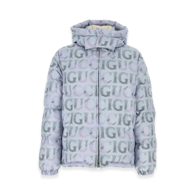 GUCCI Printed Polyester Down Jacket "Blue"