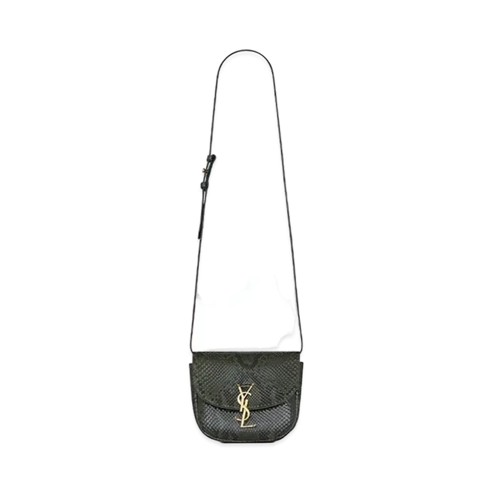 Saint Laurent Kaia Small Satchel In Python "Moss Green"