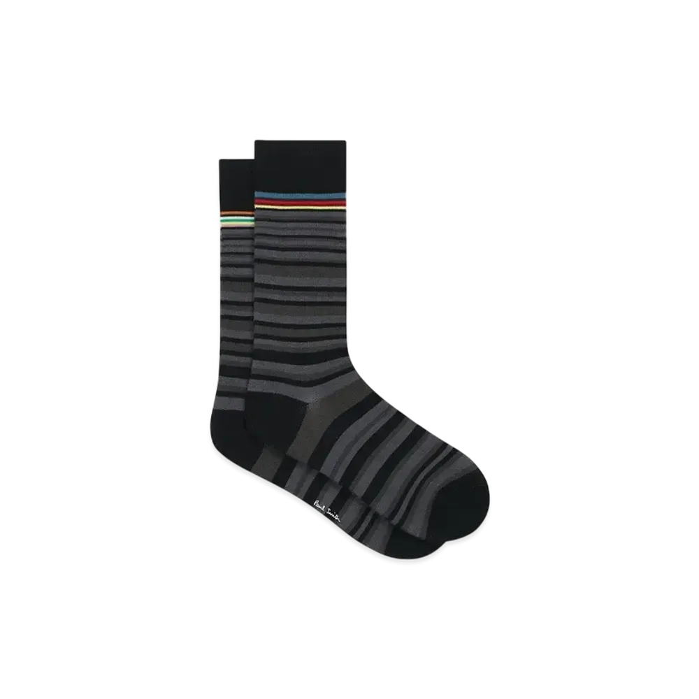 Paul Smith Shadow Stripe Socks "Black"