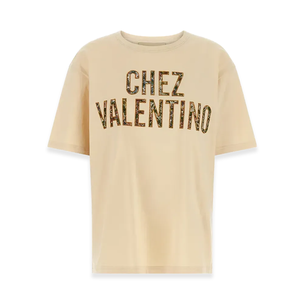 Valentino Garavani Women's 'chez ' T-Shirt "Beige"