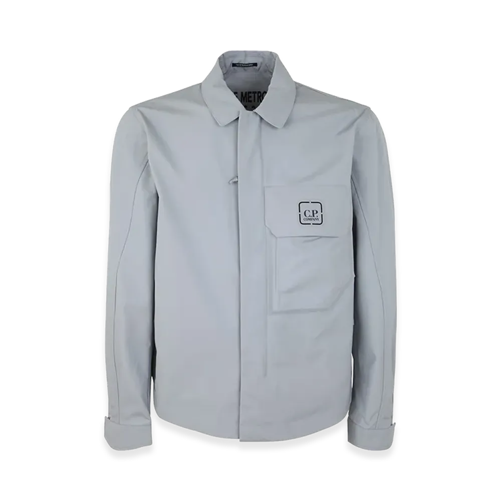 C.P. Company Logo Cotton Shirt Style Jacket "Light Grey"