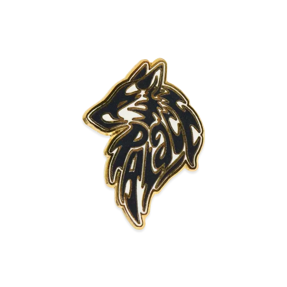 PALACE Lone Wolf Pin Badge "Black White"