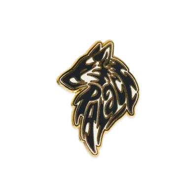PALACE Lone Wolf Pin Badge "Black White"