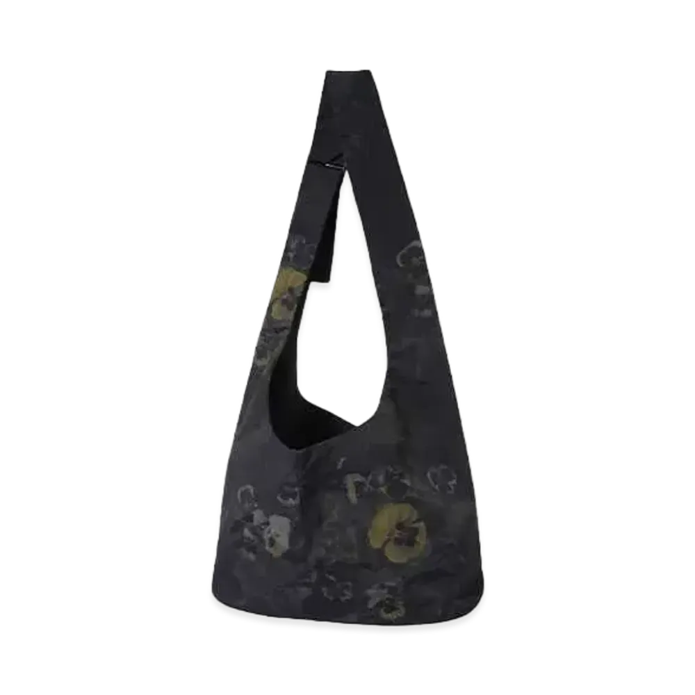 LAD MUSICIAN NYLON SHOULDER BAG PANSY "BLACK DARK"