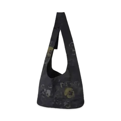 LAD MUSICIAN NYLON SHOULDER BAG PANSY "BLACK DARK"