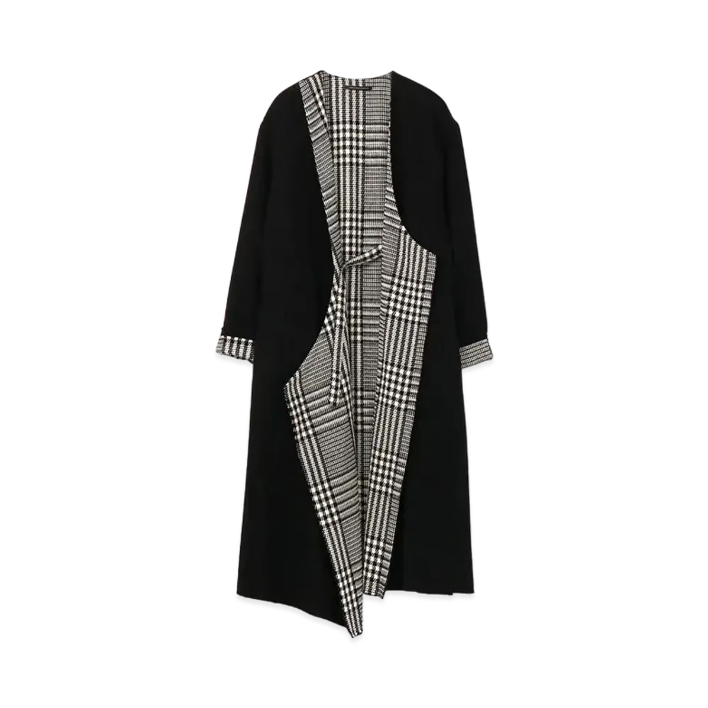 Yohji Yamamoto Y's NO COLLAR ASYMME COAT "Black"