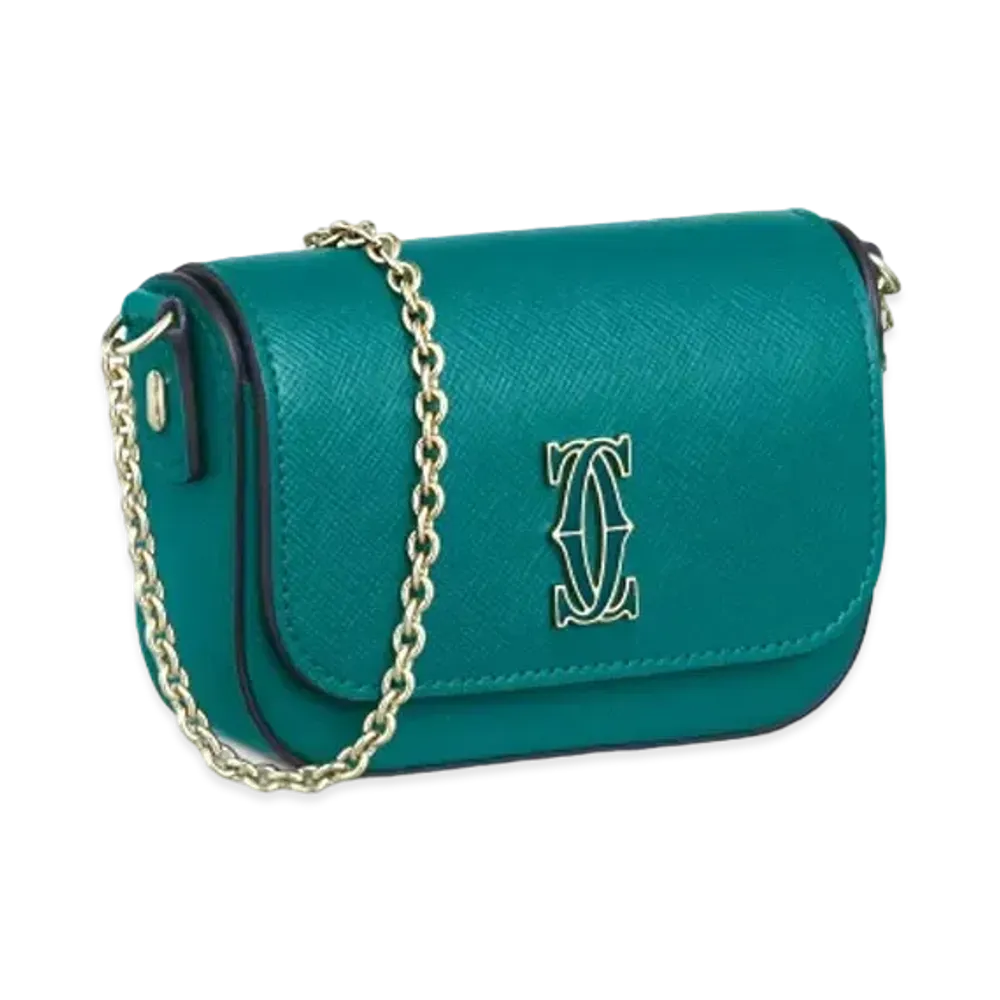 Cartier Micro Model Chain Bag, C de Cartier "Petrol Blue"