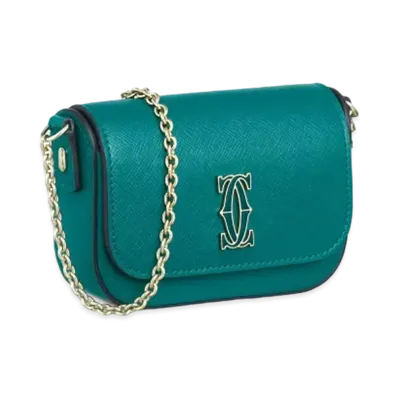 Cartier Micro Model Chain Bag, C de Cartier "Petrol Blue"
