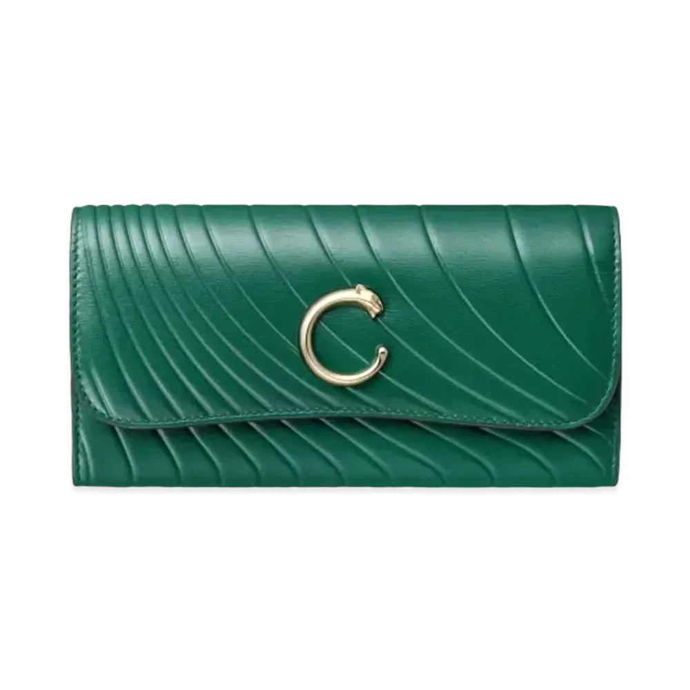 Cartier International Wallet with Flap, Panthere de Cartier "Emerald Green"