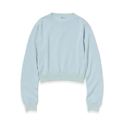 AURALEE Women's High Twist Light Sweat P/O "Pale Blue"