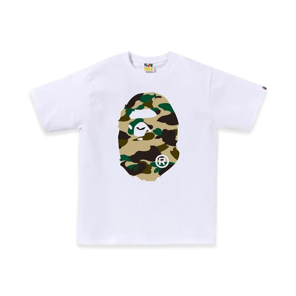 A BATHING APE Big Ape Head Tee "White/Yellow"
