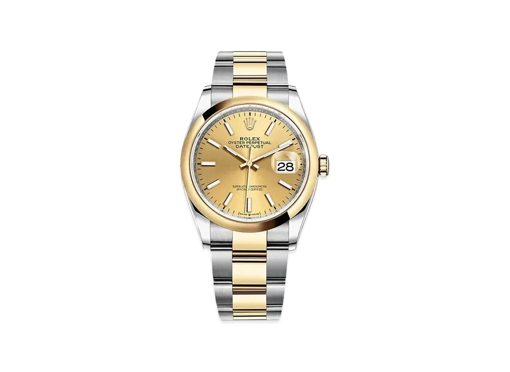 ROLEX Datejust 36 Oyster 36mm "Champagne/Oyster Steel/Yellow Gold"