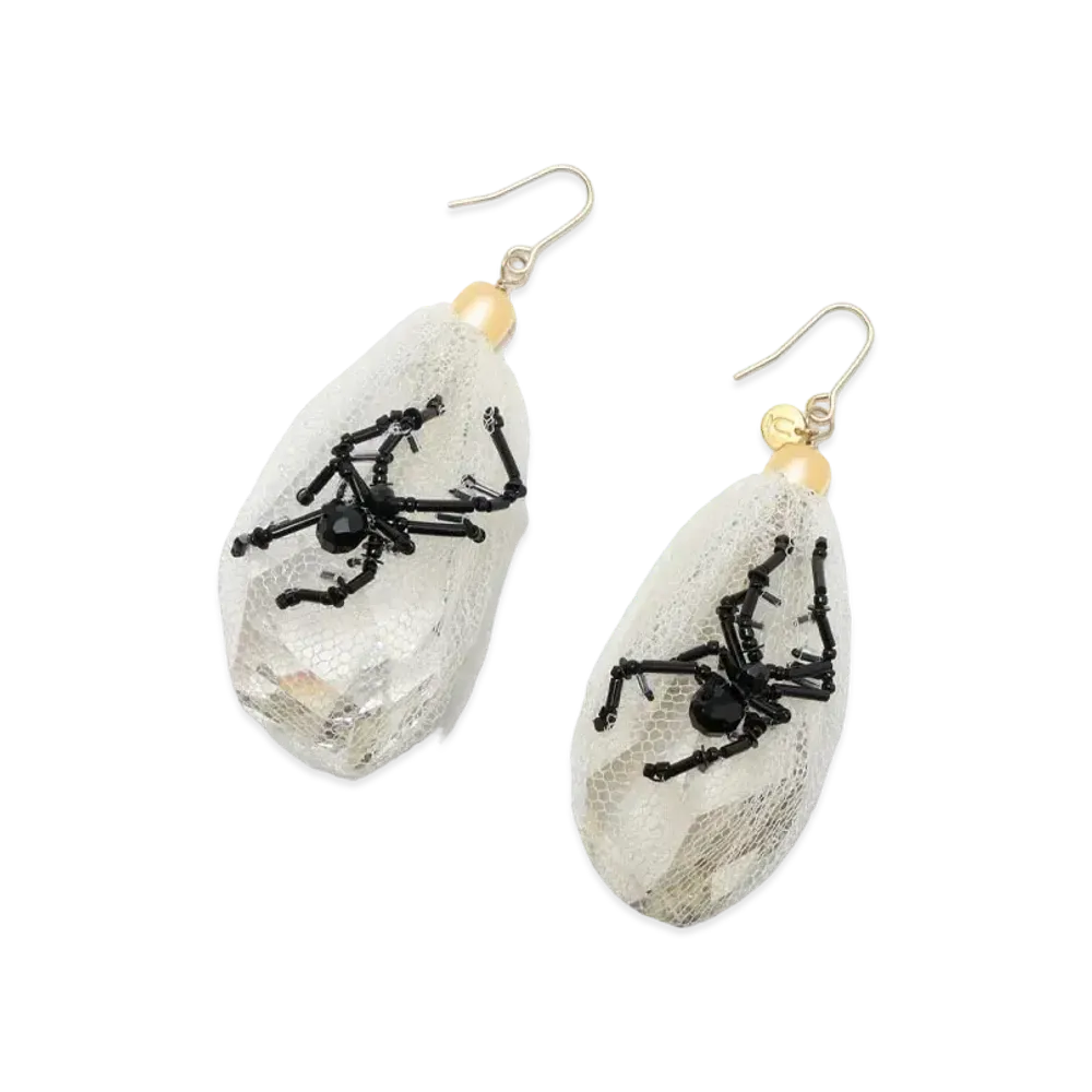 UNDERCOVER Silk Tulle Wrapped Swarovski Pierce "White"