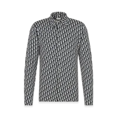 Dior Overshirt Dior Oblique Cotton Knit "Beige/Navy Blue"