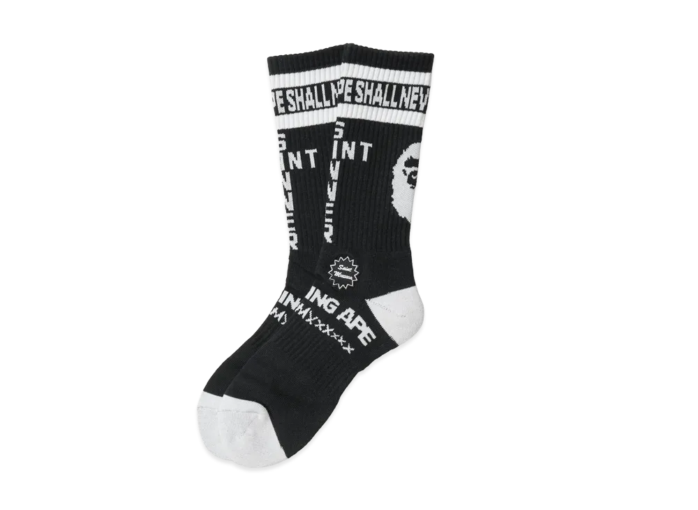 セントマイケル x アベイシングエイプ ソックス "ブラック" SM-YS8-0000-C37