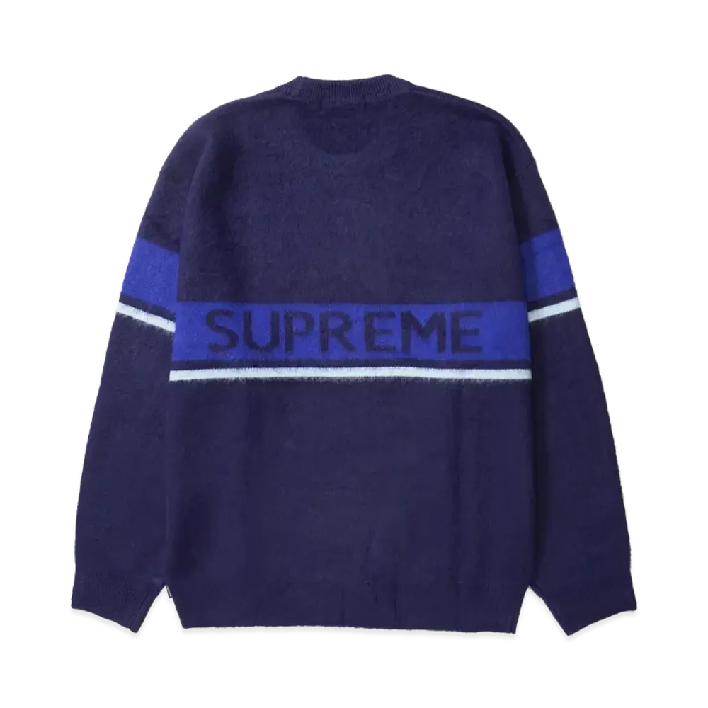 Supreme Brushed Stripe Sweater "Navy"