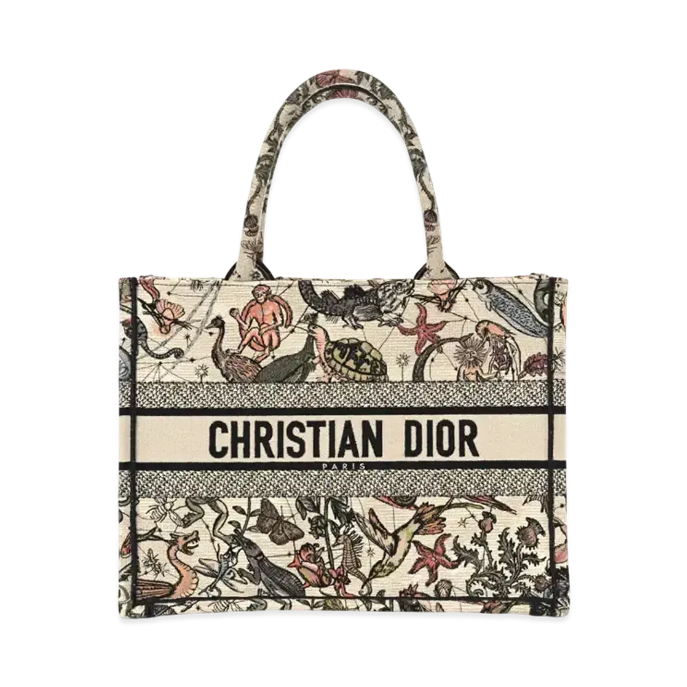 Dior Medium Dior Book Tote Animaux Fantastiques Embroidery "White/Multicolor"