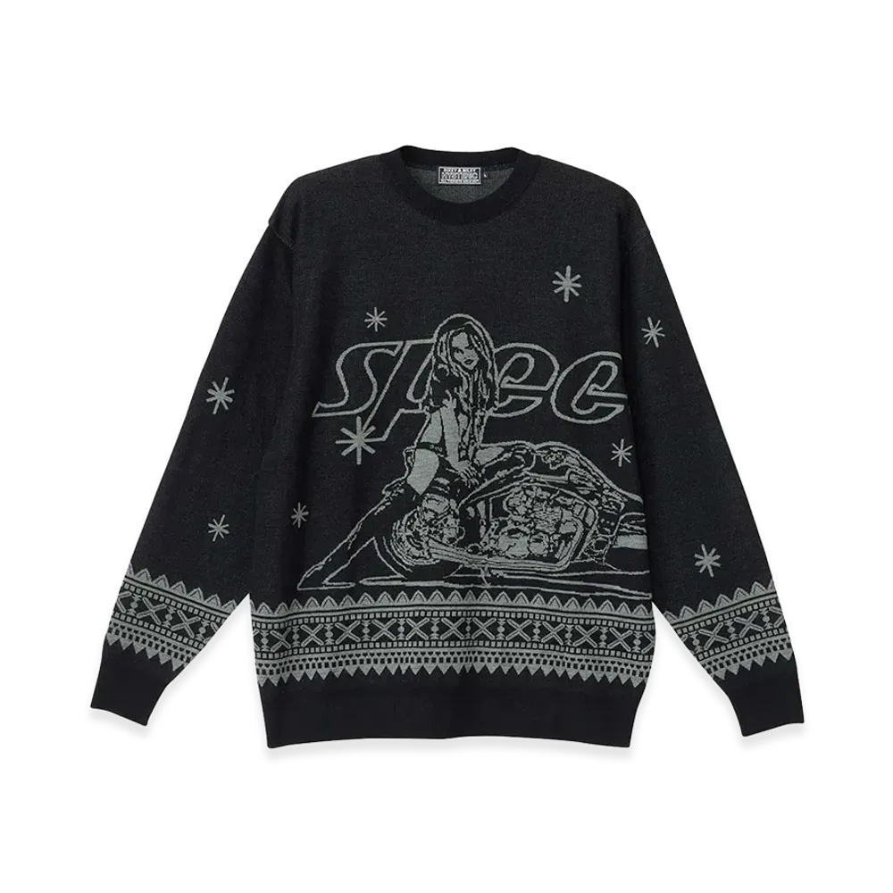 HYSTERIC GLAMOUR SPEEDSTER Jacquard Sweater "Black"