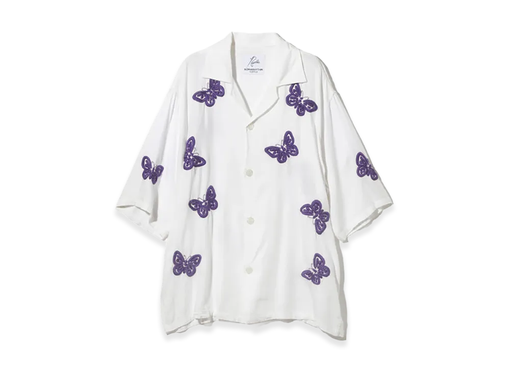 NEEDLES x NOMARHYTHM TEXTILE Cabana Shirt - Papillon EMB. "White"