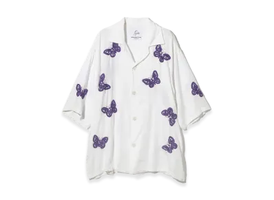 NEEDLES x NOMARHYTHM TEXTILE Cabana Shirt - Papillon EMB. "White"