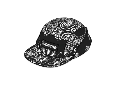 Supreme Reflective Bandana Sunshield Camp Cap "Black"