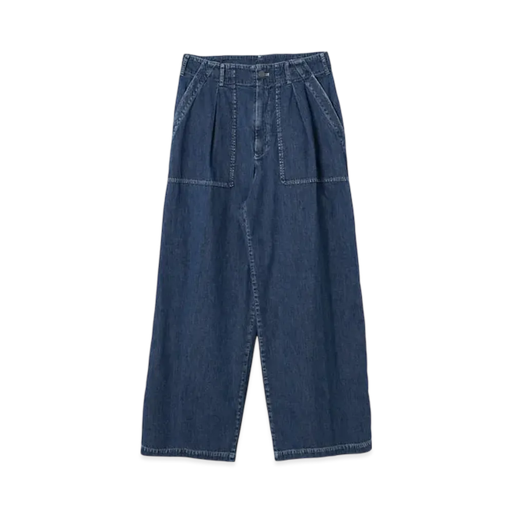 YOKE 8OZ Vintage Light-Weight Denim 1Tuck Wide Baker Pants "Indigo"