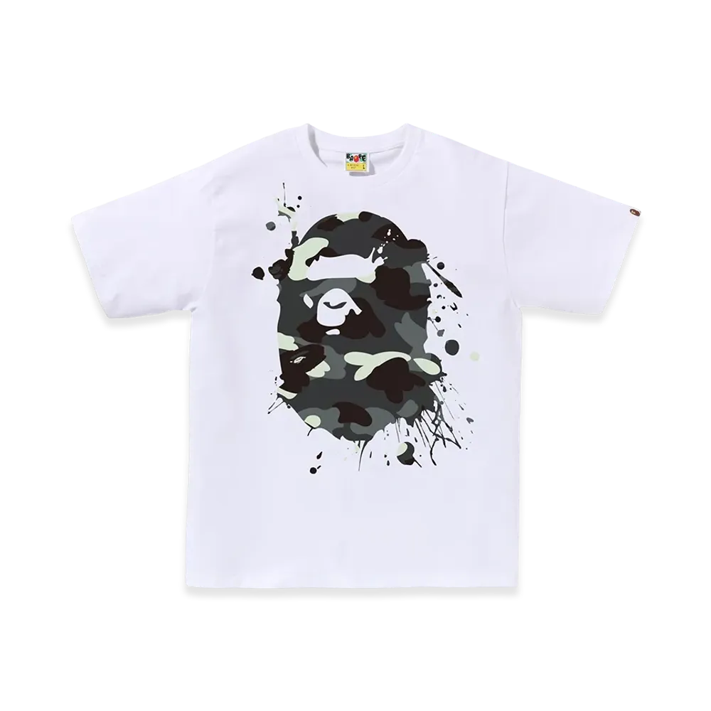 A BATHING APE Painting Ape Head Tee Mens "White"