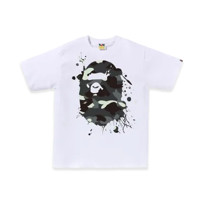 A BATHING APE Painting Ape Head Tee Mens "White"