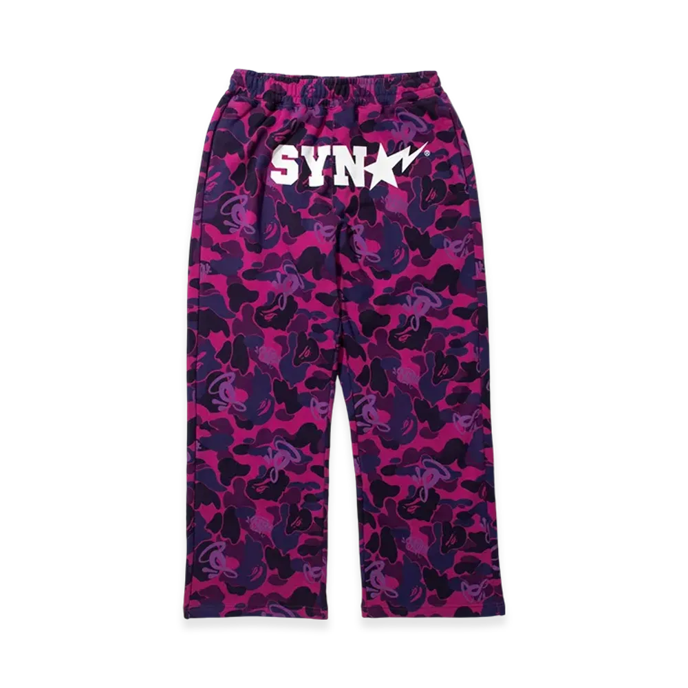 A BATHING APE x Spotify x SYNA World by Central Cee Camo Relaxed Fit Sweatpants "Purple"