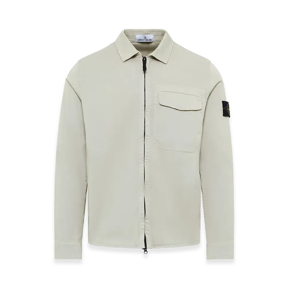 Stone Island Concealed Zip Regular Fit Overshirt Jacket "Gray"