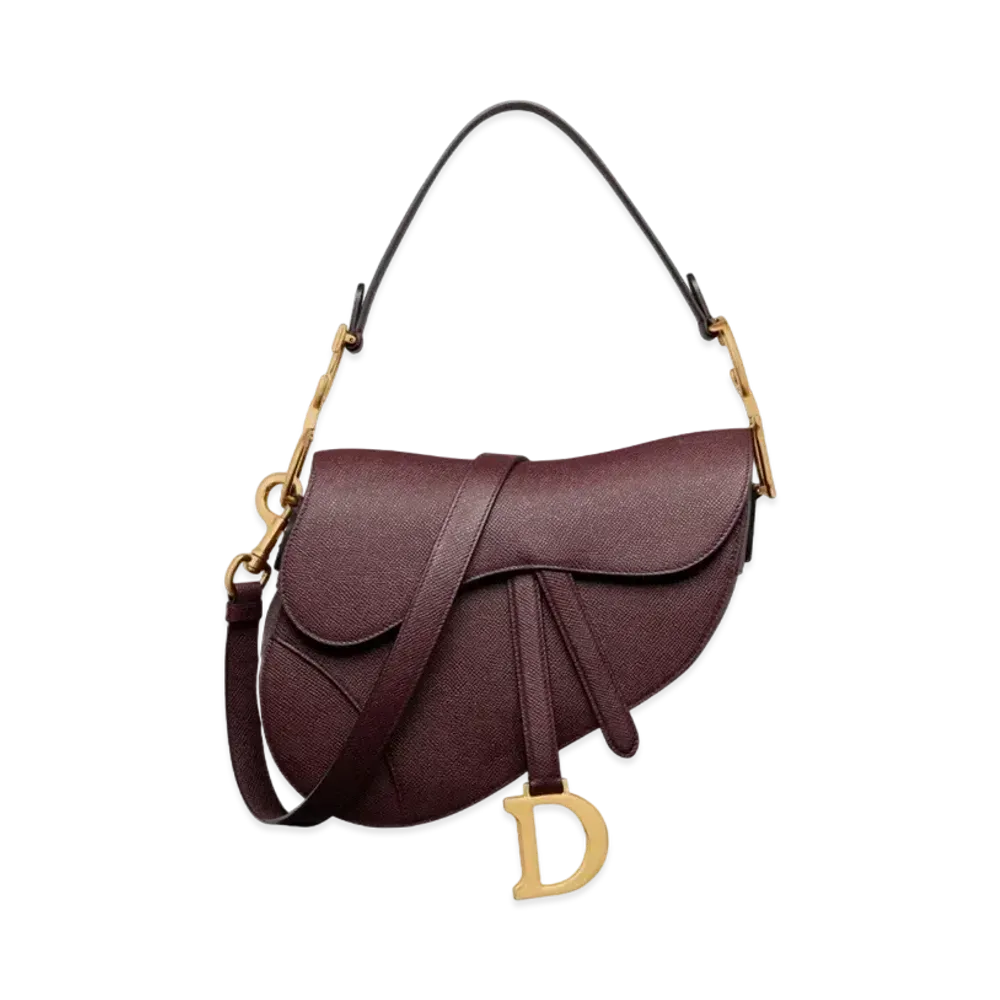 Dior Saddle Bag Strap Grained Calfskin "Amaranth"