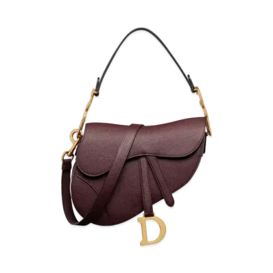 Dior Saddle Bag Strap Grained Calfskin "Amaranth"