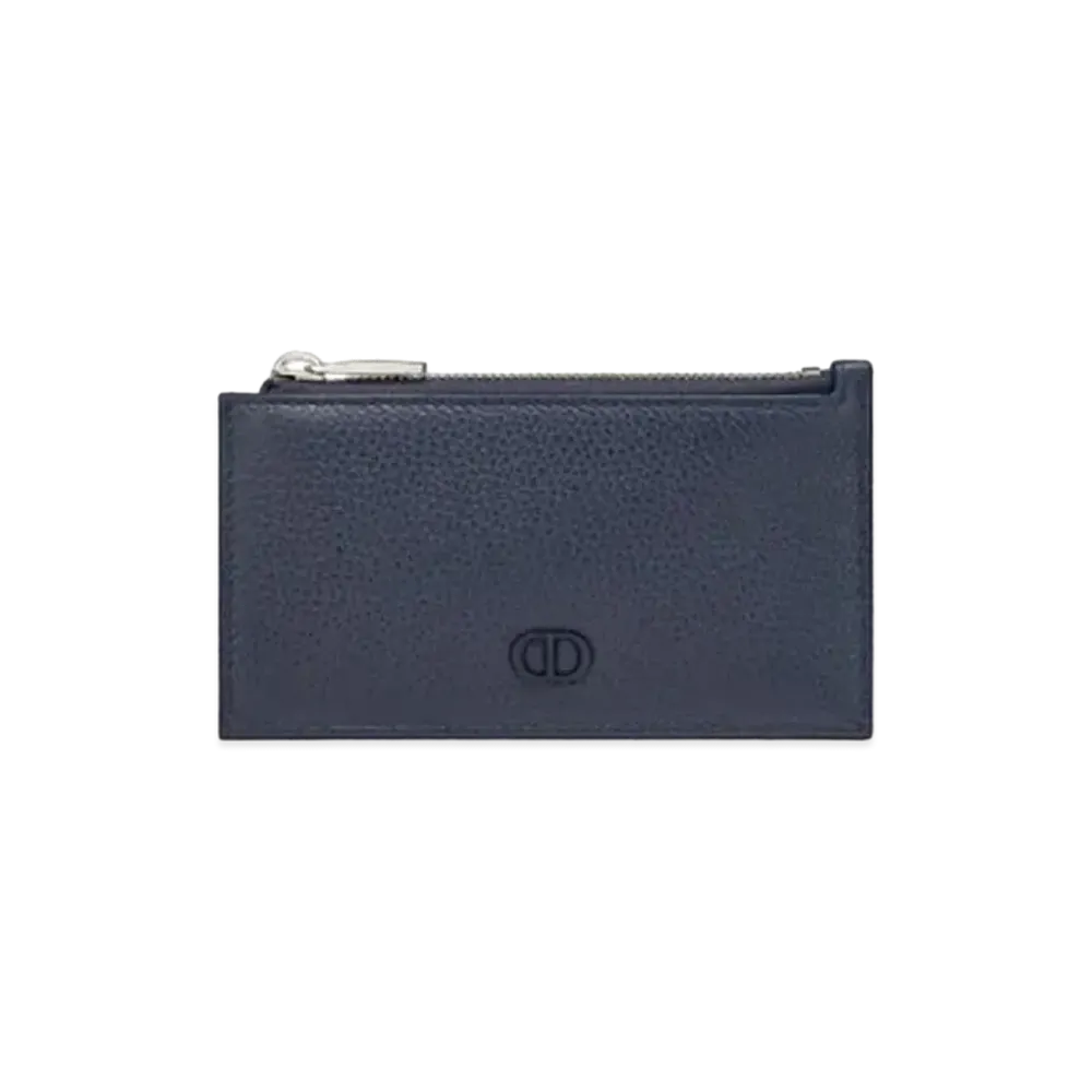 Dior Zip Card Holder CD Icon Grade Calfskin "Navy"