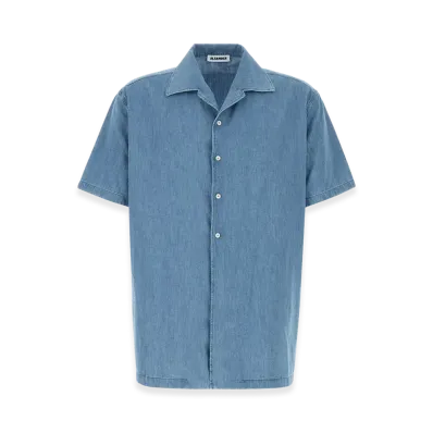 Jil Sander Chambray Short Sleeve Shirt "Light Blue"