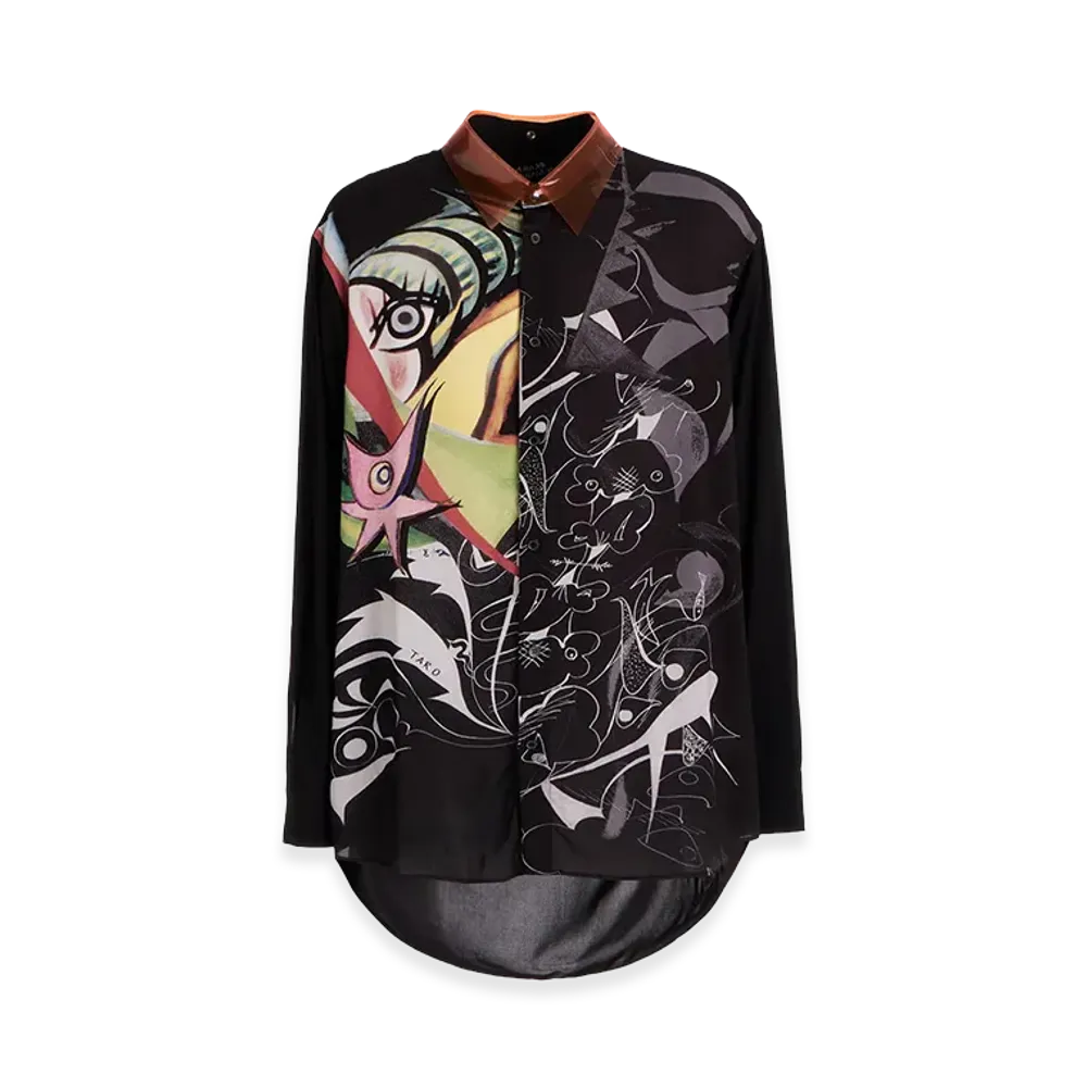 Ground Y x Taro Okamoto Removable Collar Shirts Collage Type:D "Black"
