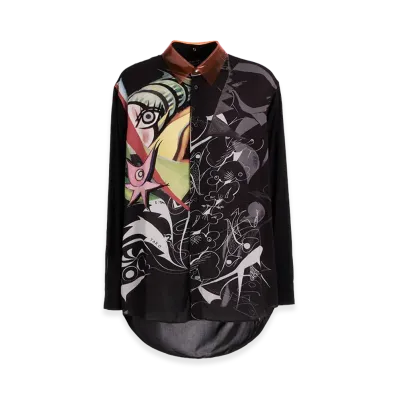 Ground Y x Taro Okamoto Removable Collar Shirts Collage Type:D "Black"