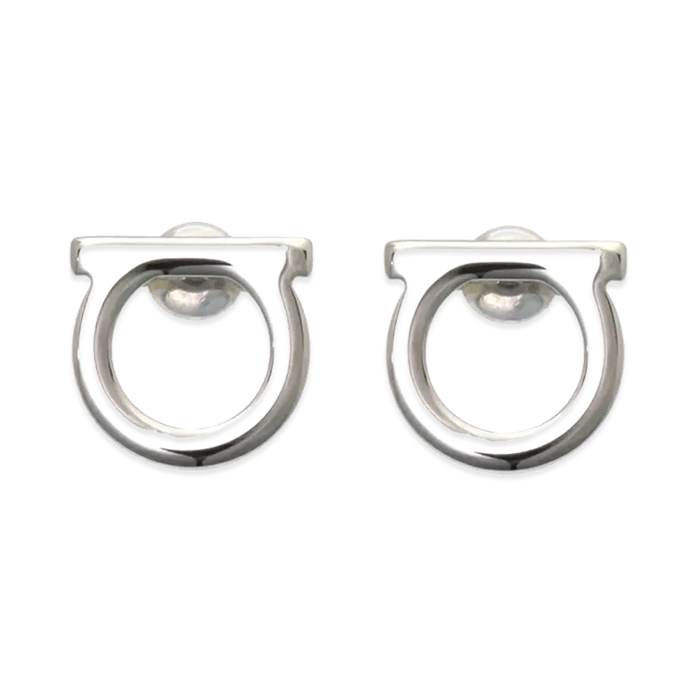 Salvatore Ferragamo Women's Gancini Earrings "Silver"