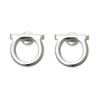Salvatore Ferragamo Women's Gancini Earrings "Silver"
