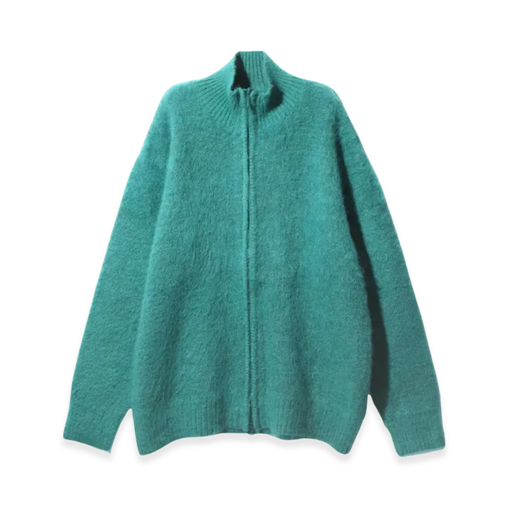 NEEDLES Zipped Mohair Cardigan Solid "Emerald"