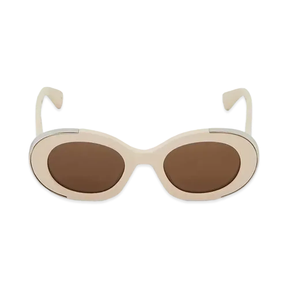 Alexander McQUEEN Grip Oval Sunglasses "Ivory"