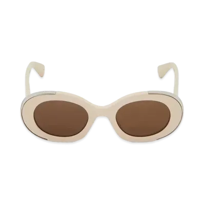 Alexander McQUEEN Grip Oval Sunglasses "Ivory"