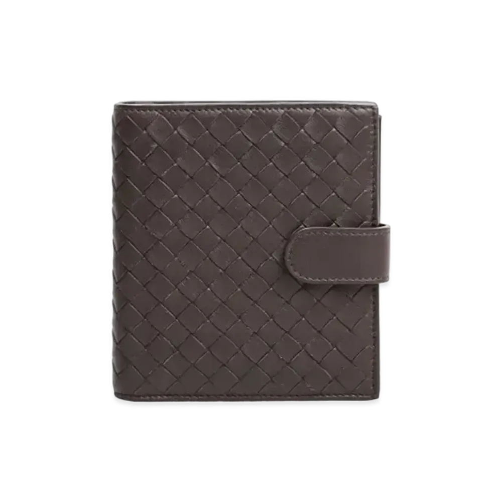 Bottega Veneta Intrecciato Lambskin Bi-fold Wallet With Coin Purse "Ebano"