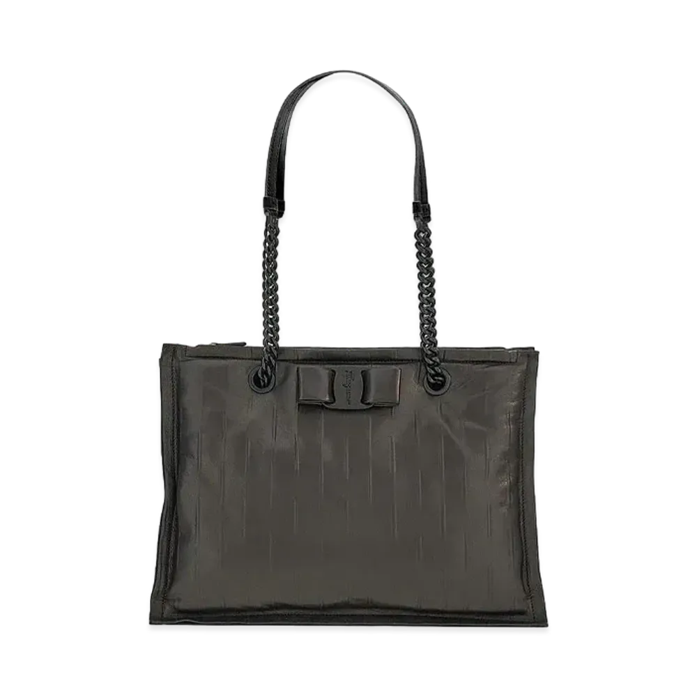Salvatore Ferragamo Viva Bow Tote Bag "Black"