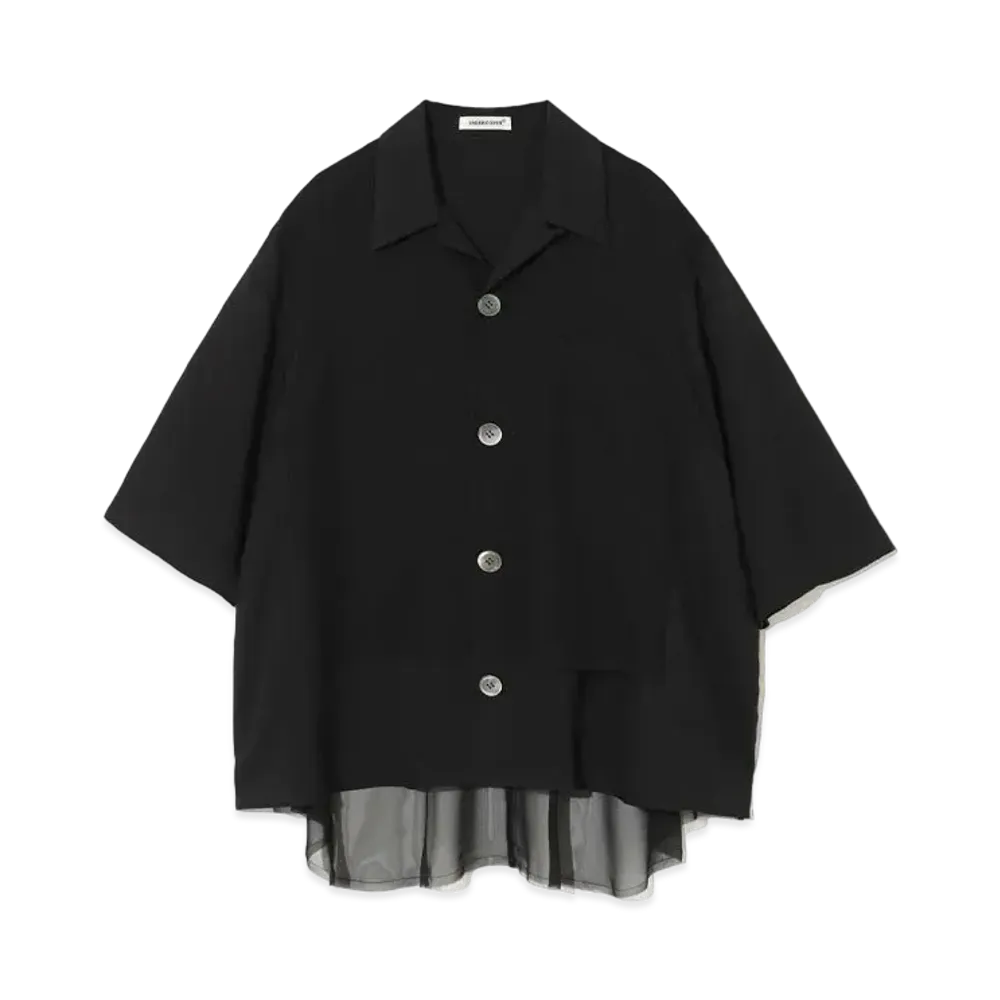 UNDERCOVER Rayon Open Collar Shirt "Black"