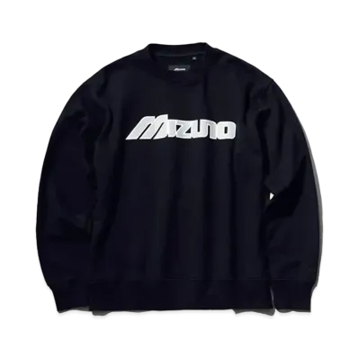 MIZUNO x New Vintage Golf Classic Logo Print Crew Sweat "Black"