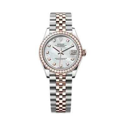 ROLEX Datejust 31mm Oystersteel & Everose Gold Diamond 278381RBR "White Mother-of-Pearl"